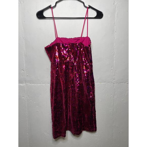 NEW Zara Pink Sequin Mini Dress Size Small - Picture 4 of 6